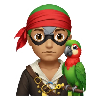 pirate with a parrot sticker