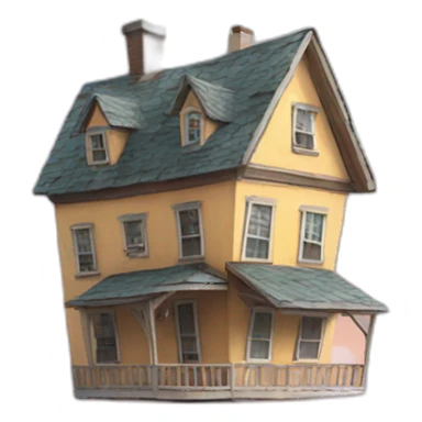 Up house flying with balloons with clouds sticker