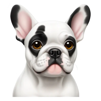 French bulldog white with black spot sticker