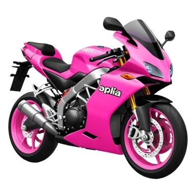 moto sportiva con scritta aprilia nera e solo avanti rosa fluorescente  sticker