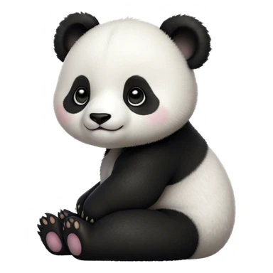 Cinematic Noble Baby Panda Portrait Emoji, Poised and regal, with a tiny, adorable build and a soft, fuzzy Fur of black and white, deep-set soulful gentle eyes, Simplified yet sharp and sophisticated features, highly detailed, glowing with a soft, dignified glow, high shine, intelligent and endearing, stylized with an air of miniature majesty, focused and attentive, soft glowing outline, capturing the essence of a watchful and confident little panda, so majestic it feels as though it could toddle out of the screen with effortless authority! sticker