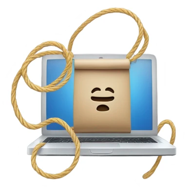 Laptop hanging with a lasso sticker