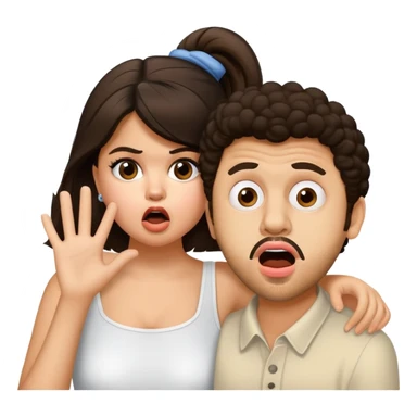selena gomez and benny blanco shocked sticker