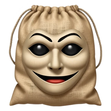horror movie villain with burlap sack mask with one eyehole sticker