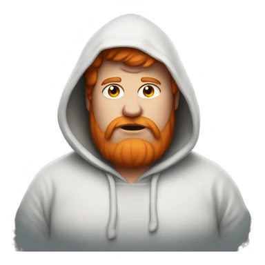 Fat redheaded man in a hood sticker