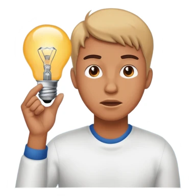 Human bullying a lightbulb sticker