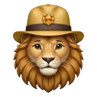 lion wearing hat sticker