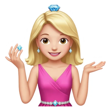 Hand with a diamond ring and girl beaming in the background sticker