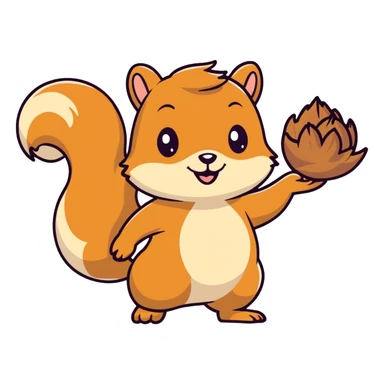 Woman feeding squirrel  sticker