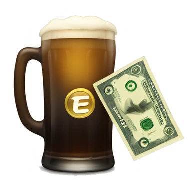 Money and stout beer sticker