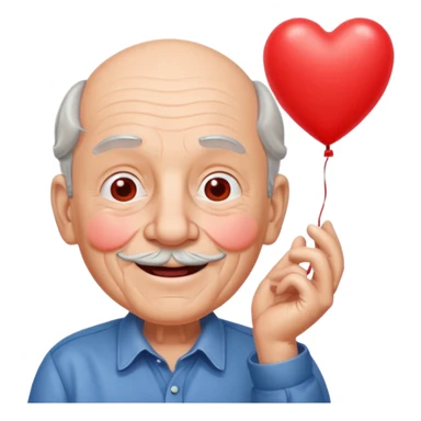 Grandpa floating with heart balloon sticker