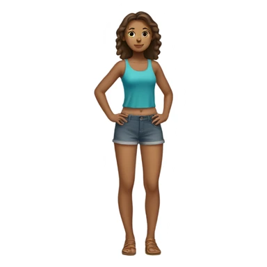 Tan girl posing full body sticker