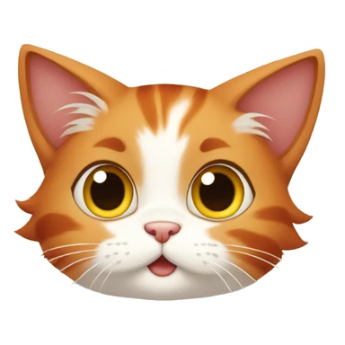 Red-haired cartoon cat in anime style with big eyes sticker