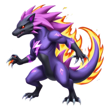  Shiny Zoroark-Salandit-Zekrom-fusion sticker