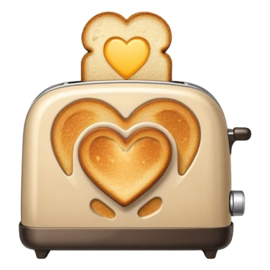 Light Beige heart toaster with toast  sticker