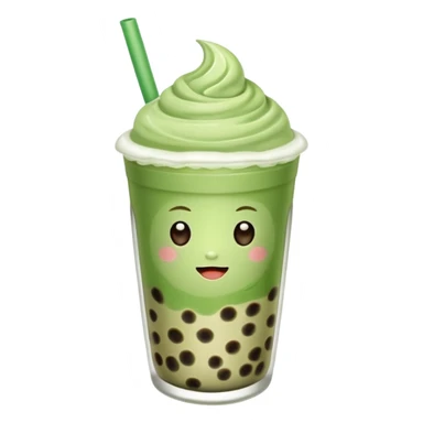matcha latte with boba and ice without stick and add a lil coffee  sticker