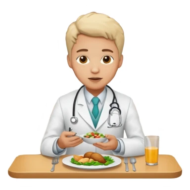 ligth doctor eating in restaurant full body sticker