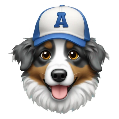 mini aussie doodle with baseball hat sticker