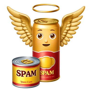 angel emoji made of spam sticker