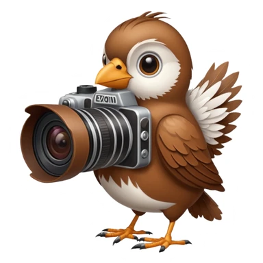 bird with a camera sticker