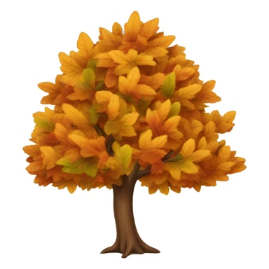 autumn tree with leaves falling  sticker