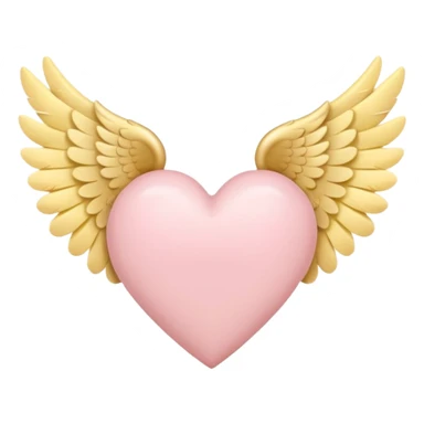 Heart with wings in soft pink, beige and yellow pastel colors sticker