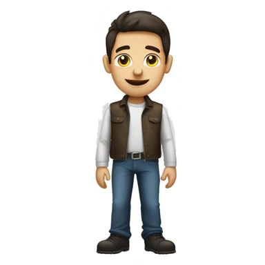 A brunette tall boy farting sticker