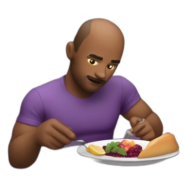 Persona comiendo una berenjena morada y alargada sticker