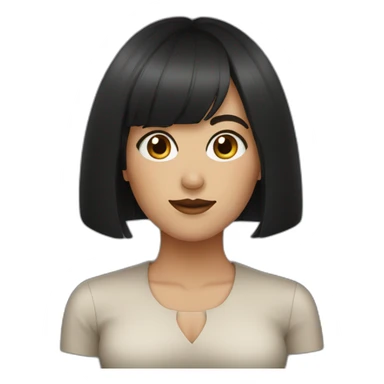 beautiful dark-haired woman with a blunt fringe sticker