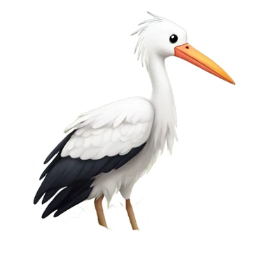 A hite stork on the nest sticker
