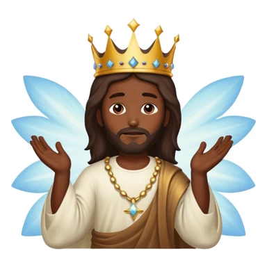 Dark skin christ Jesus with crown in the heavens sticker