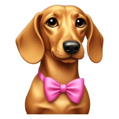 golden dachshund with pink bow sticker