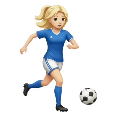 Blonde woman playing soccer  sticker