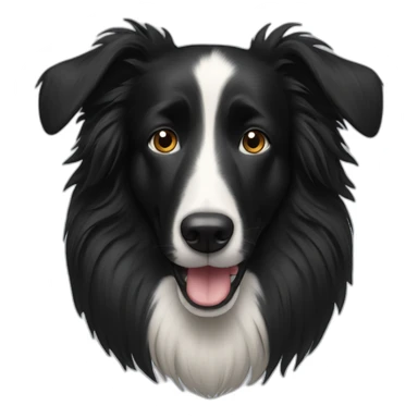 all black collie ears up sticker