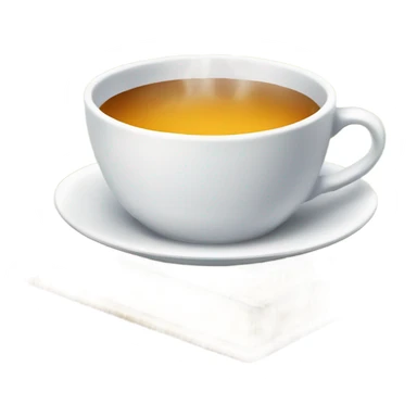 Tea cup with steam and open book sticker