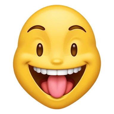 Emoji laughing with tongue wagging side to side sticker