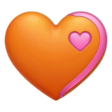 orange heart with pink highlights sticker