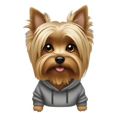 Yorkie wearing a sweatshirt  sticker