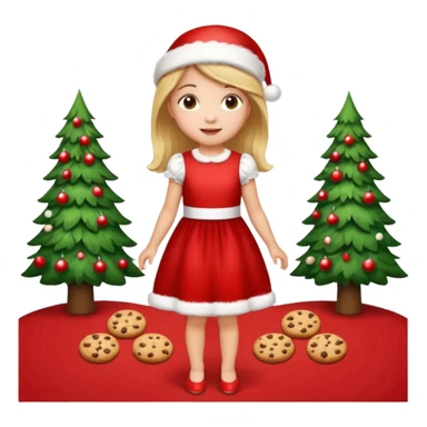 Christmas girly wallpaper with trees cookies chilling all in red colour sticker