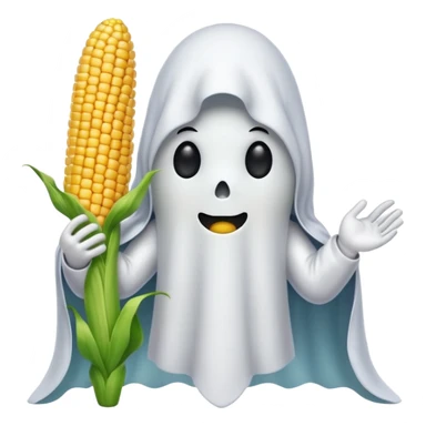 Corn on cob wearing ghost costume  sticker