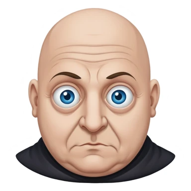 uncle fester, blue eyes, less chubby, brown eyebrows sticker