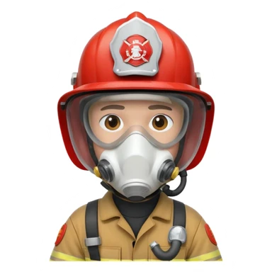 Firefighter with respiratory protection white color helmet sticker