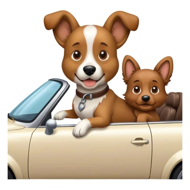Car riding on dog sticker