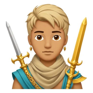 Desert Prince – sand scarf + gold dagger,Golden Princes. sticker
