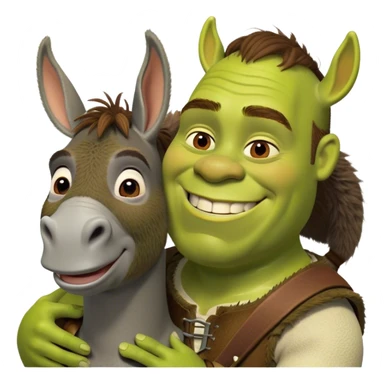 Шрек играет в армады с ослом sticker