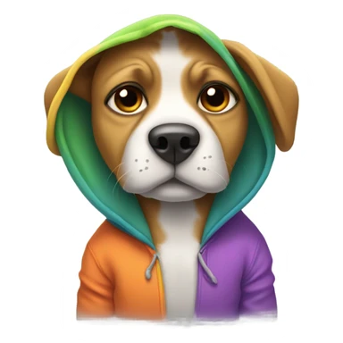 Dog wearing a hoodies  sticker