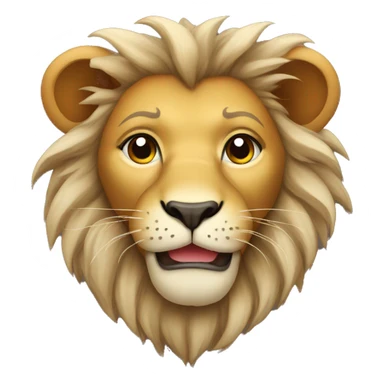 a cute lion head with a t sticker