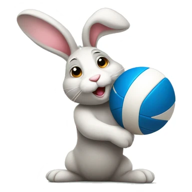 Bunny with volleyball sticker