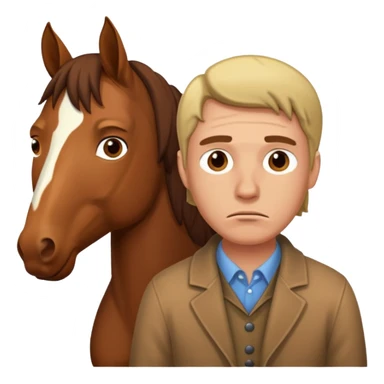 horse man sad  sticker