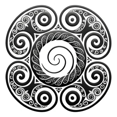Unity Māori koru design at top sticker